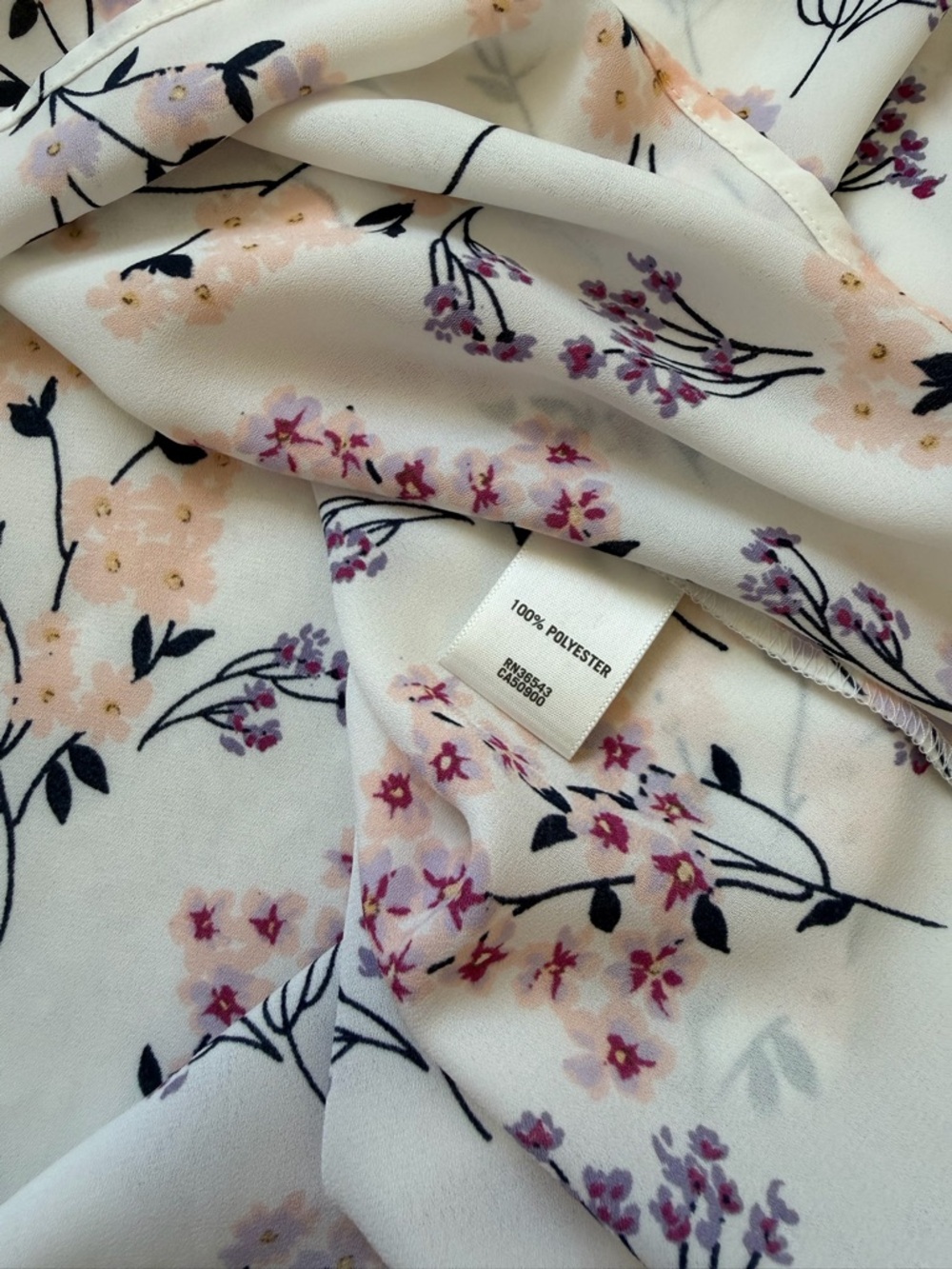 Van Heusen White Floral Swiss Dot Sleeve Blouse XXL New - Picture 9 of 9